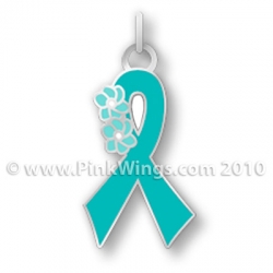 Teal Ribbon Charm