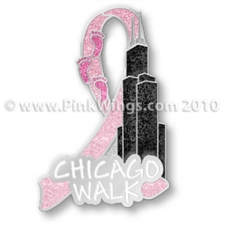 Chicago Walk Pink Ribbon Pin