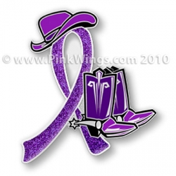 Cowgirl Purple Ribbon Pin