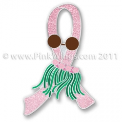 Hula Pink Ribbon Pin