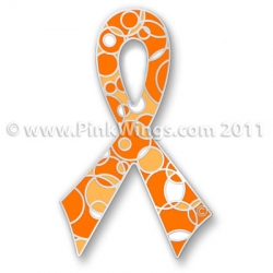 Orange Retro Ribbon Pin