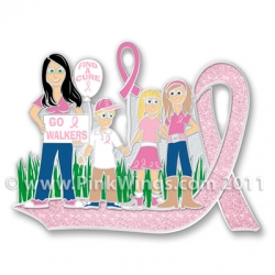 Go Walkers Pink Ribbon Pin 