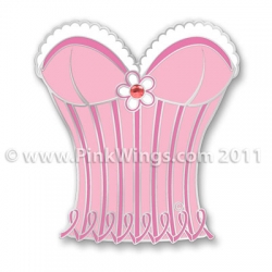Bust Pink Ribbon Pin with Pink Stone