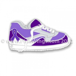 Purple Sneaker Pin for All Cancers, Pancreatic Cancer and Relay for Life