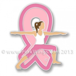 Yoga Girl Pink Ribbon Pin