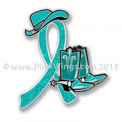 Teal Cowgirl Boot Pin