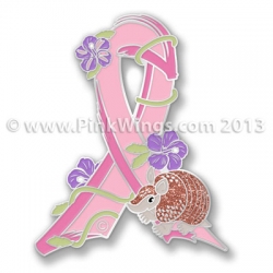 Armadillo Pink Ribbon Pin