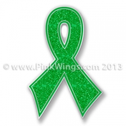 Green Bling Ribbon Pin