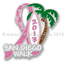 San Diego Walk 2013 Pink Ribbon Pin 