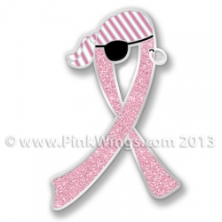 Pirate Pink Ribbon Pin