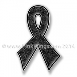 Black Bling Ribbon Pin 