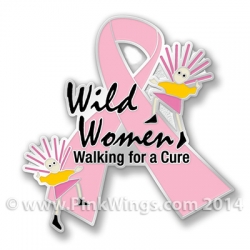 Wild Women Pink Ribbon Pin