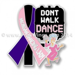 Michigan Dancing Lady Pink Ribbon Pin