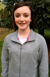 Grey Pink Ribbon Zip Jacket 