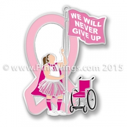 We Will Never Give Up- Tommi Pink Ribbon Pin 