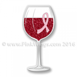 Red Wine Pink Ribbon Pin