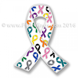 All Color Ribbon Cancer Awareness Pin