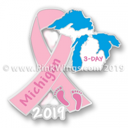 Michigan 2019 3-Day Pink Ribbon Pin