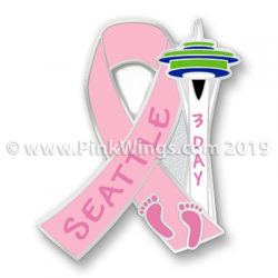 Seattle Space Needle 3-Day Pink Ribbon Pin