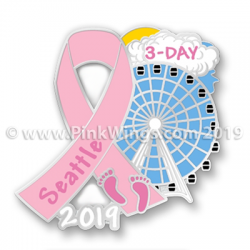 2019 Seattle Great Wheel 3-Day Pink Ribbon Pin