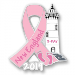 2019 New England Boston Lighthouse 3-Day Pink Ribbon Pin