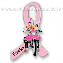 Brandon Motocross Pink Ribbon Pin