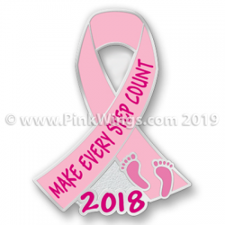 Make Every Step Count 2018 Pink Ribbon Pin
