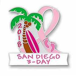 2018 San Diego 3-Day Walk Pink Ribbon Pin
