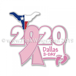 2020 Dallas 3-Day Pink Ribbon Pin