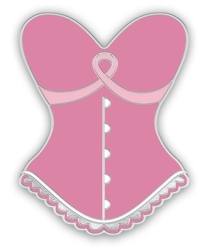 Pink Bust Pink Ribbon Pin 