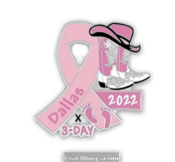 2022 Dallas 3-Day Walk Pink Ribbon Pin 