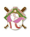 Sport Baseball Pink Ribbon Pin