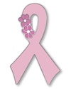 A Ribbon "Pretty In Pink" Flower Ribbon Pin