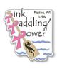 Pink Paddling Power Dragon Boat Pink Ribbon Pin