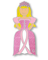 Princess Glitter Blonde Pink Ribbon Pin