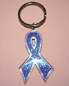 Purple Ribbon Bling Key Chain