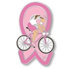 Sports Girl Bicycle Pink Ribbon Pin