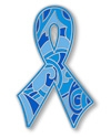 Blue Paisley Ribbon pin (prostate or colon cancer awareness)