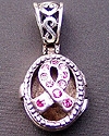 Oval Prayer Box with Pink Crystal Ribbon