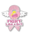 Fight Like a Girl Blonde Pink Ribbon Pin