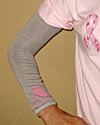 Arm Warmers with Pink Ribbon