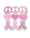 Peace Love Cure Pink Ribbon Pin