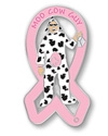 Moo Cow Guy Pink Ribbon Pin