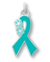 Teal Ribbon Charm