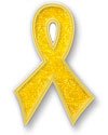 Yellow Bling Ribbon Awareness Pin