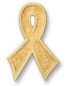 Gold Bling Pin for Childhood Cancer Awareness