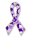 Purple Retro Pin for All Cancer Awareness & Pancreatic Cancer 