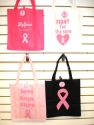 Tote Bag/ Shopping Bag with Pink Ribbon 