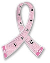 Measuring Tape Pink Ribbon pin