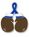 Knock Out Cancer Blue Ribbon Prostate Cancer Awareness Pin